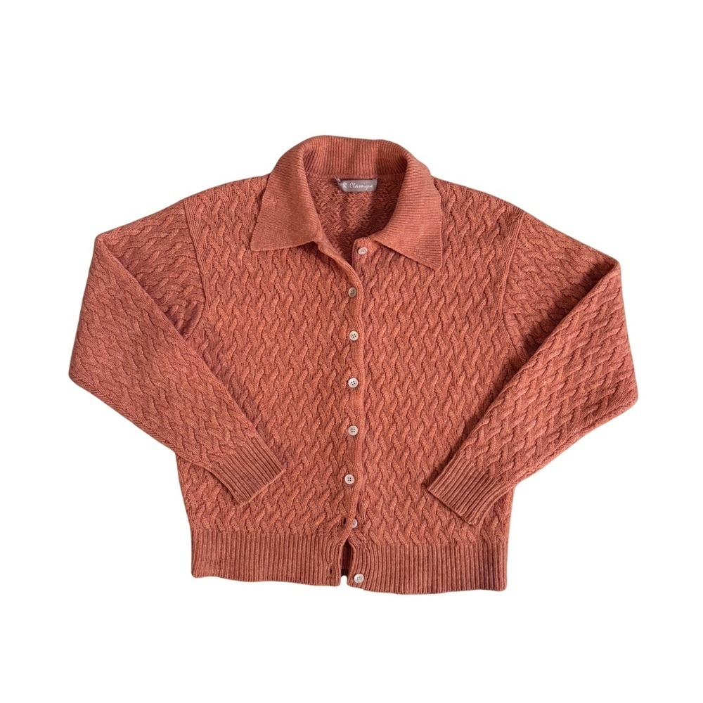 R. Classique Women's Cable Knit Sweater Tangerine